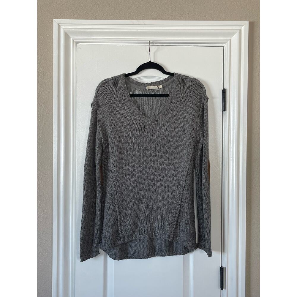 Retrod Marled Knit Sweater with Brown Elbow Patches size Medium